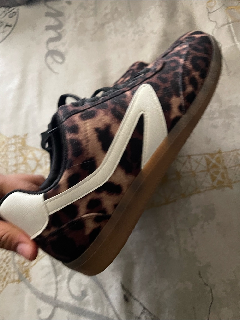 Macy's Leopard-Print Low-Top Sneakers with White Accent - Picture 3 of 6